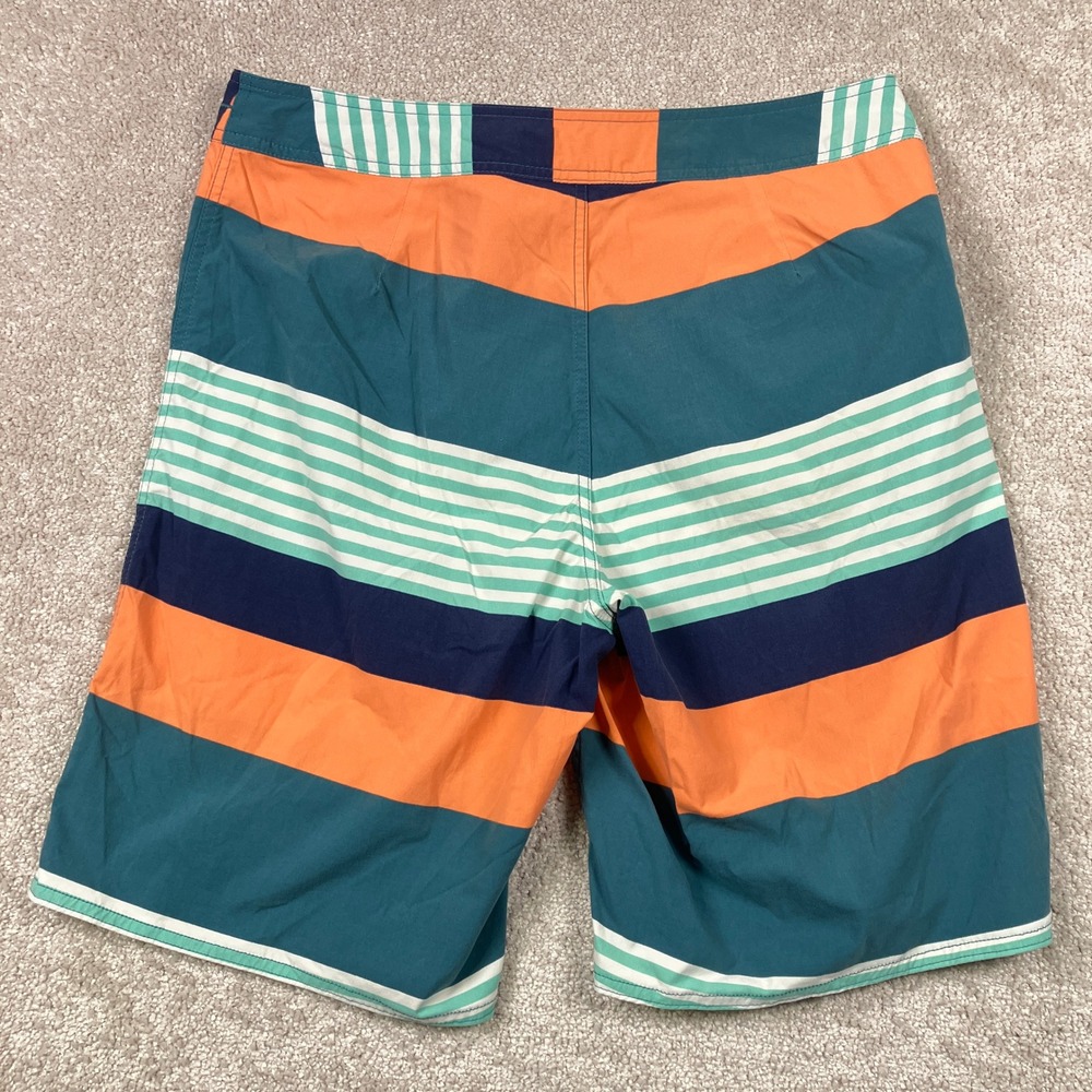 Patagonia Wavefarer Men's 34 Boardshorts Blue Orange Striped 86543 - Picture 2 of 9